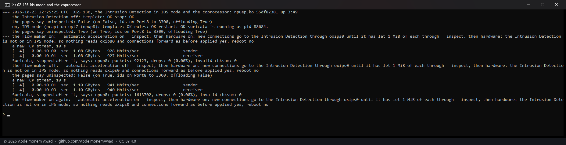 XGS 136: the same on Port8; with the flow maker on, 92,123 packets captured - about the first second of the stream; with it off, 1,613,702