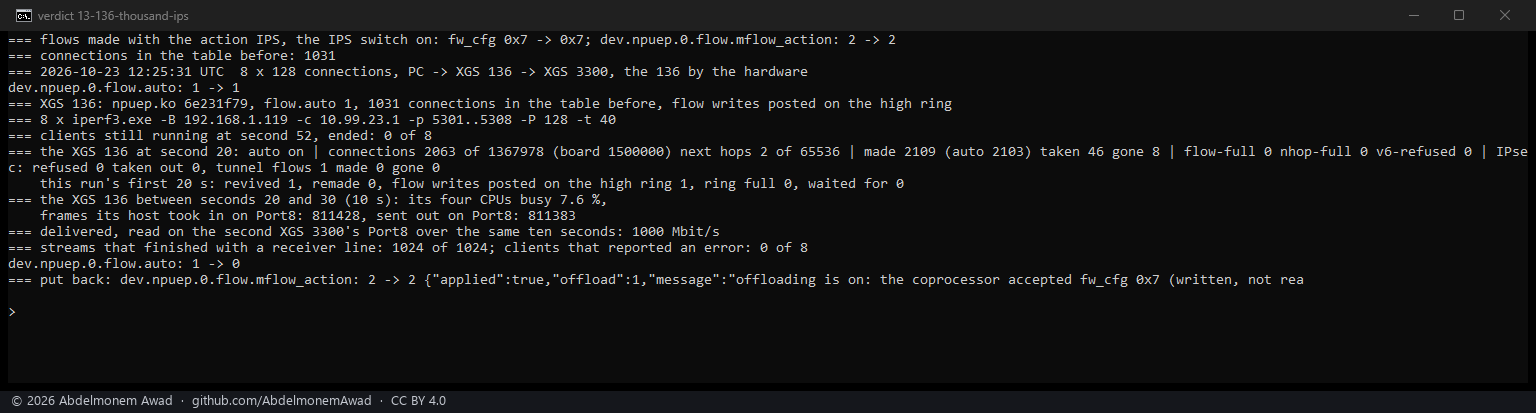 XGS 136, a thousand connections, IPS