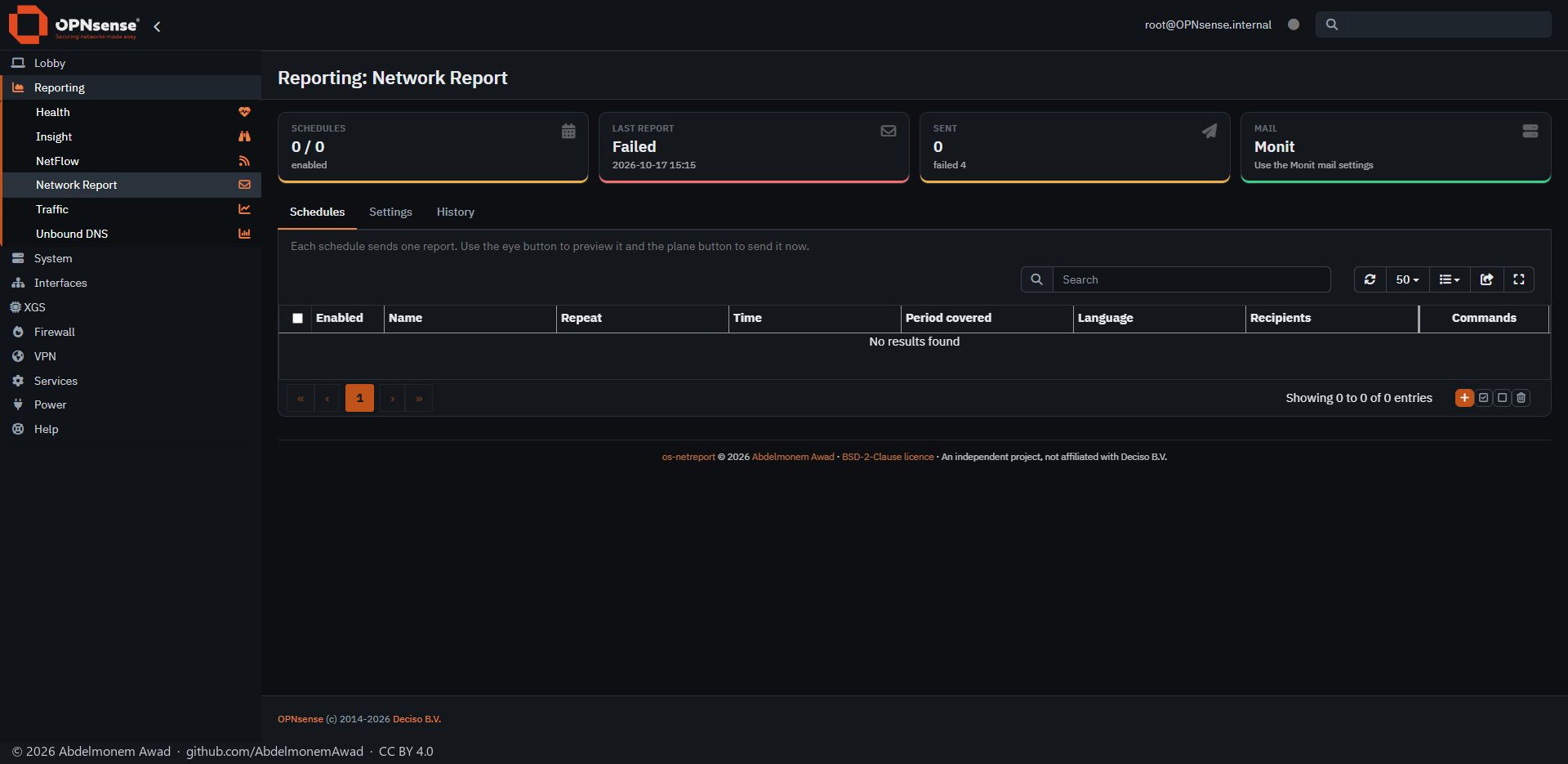 Reporting: Network Report on an XGS 3300 - English
