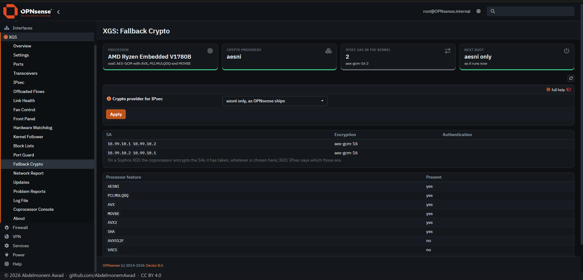 Fallback Crypto dans l'interface web